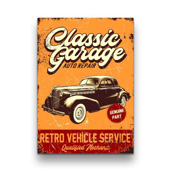 Retro garázs fém poszter