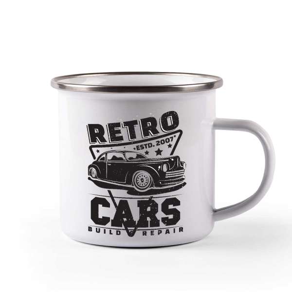 Hot Road Retro Garage - Zománcozott bögre