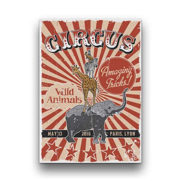 Retro circus fém poszter