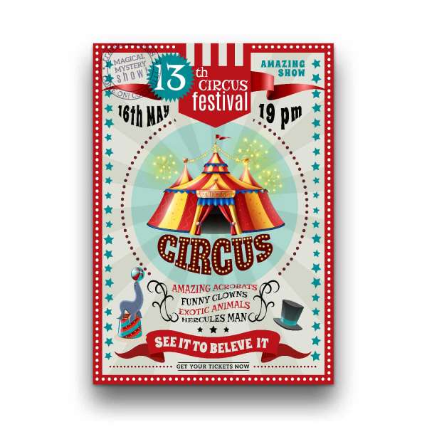 Retro circus vintage fém poszter