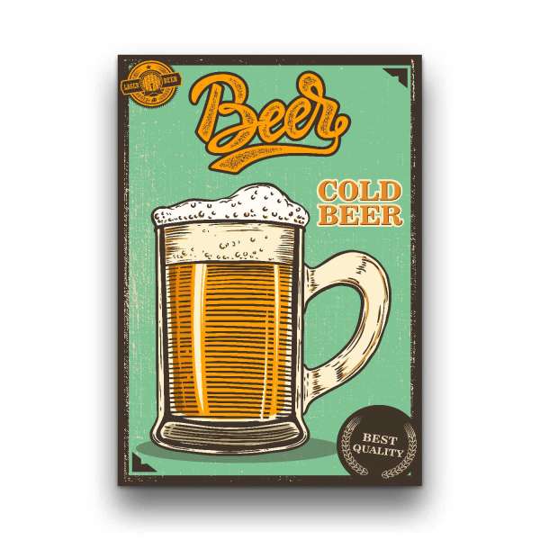 Retro sör fém poszter