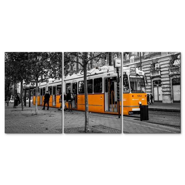 Budapesti villamos falikép - 3 részes (95x42cm)